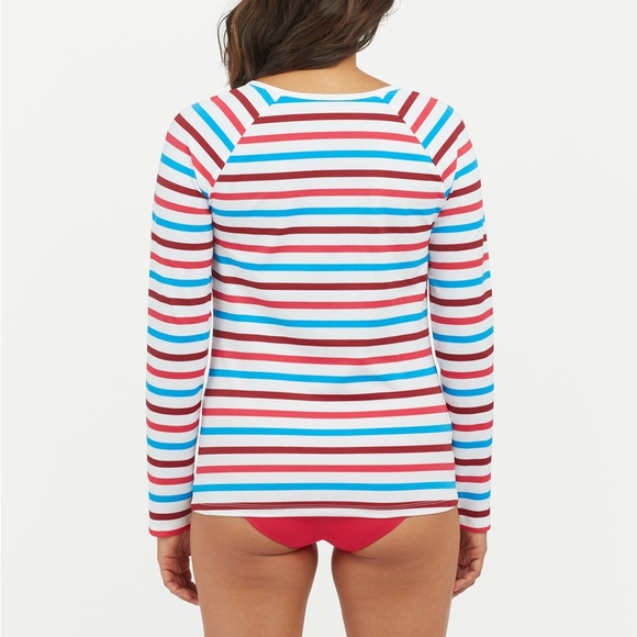 New Spanx Long Sleeve Swim Shirt Striped - Picture 4 of 10